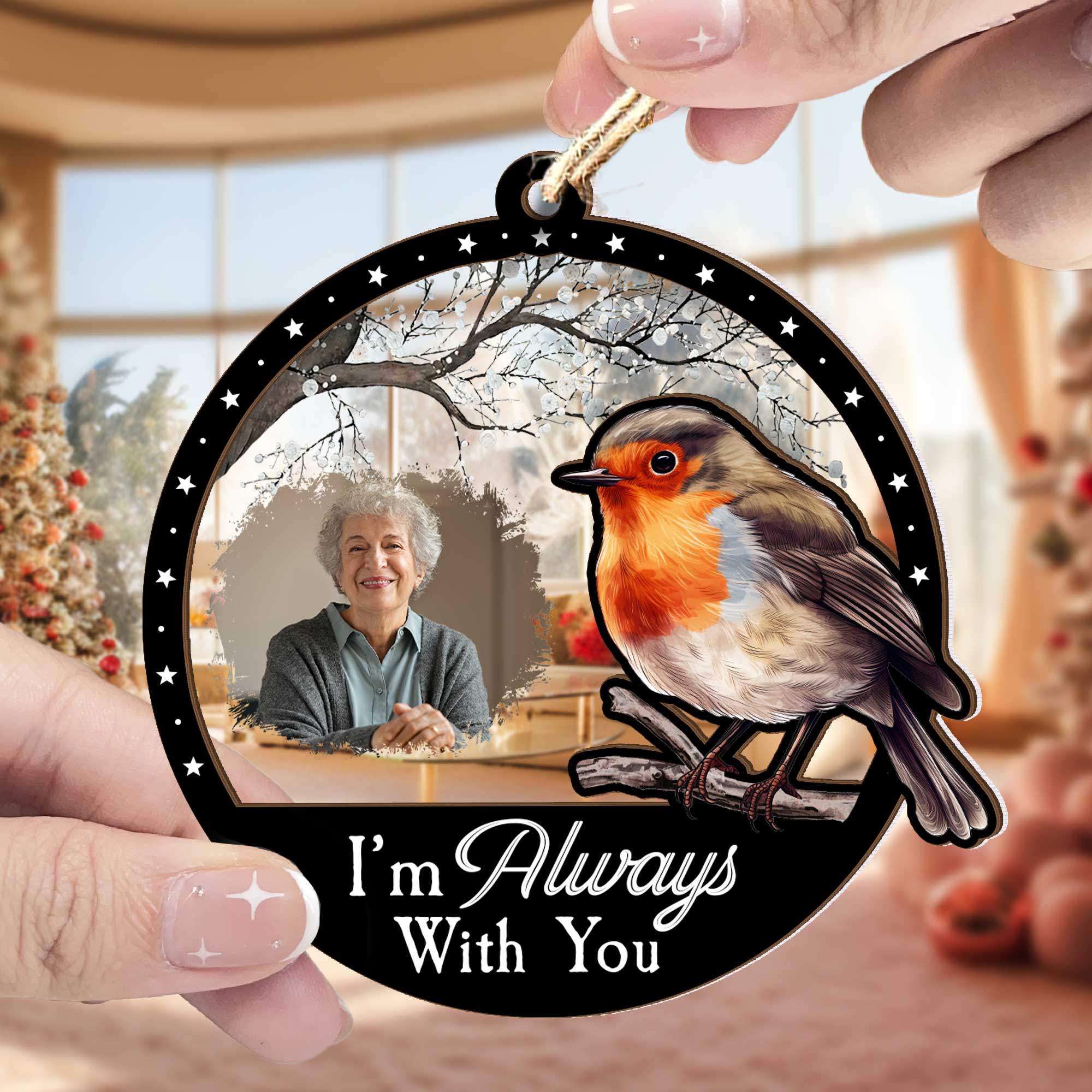 I'm Always With You - Personalized Wood And Acrylic Photo Ornament ORN0810