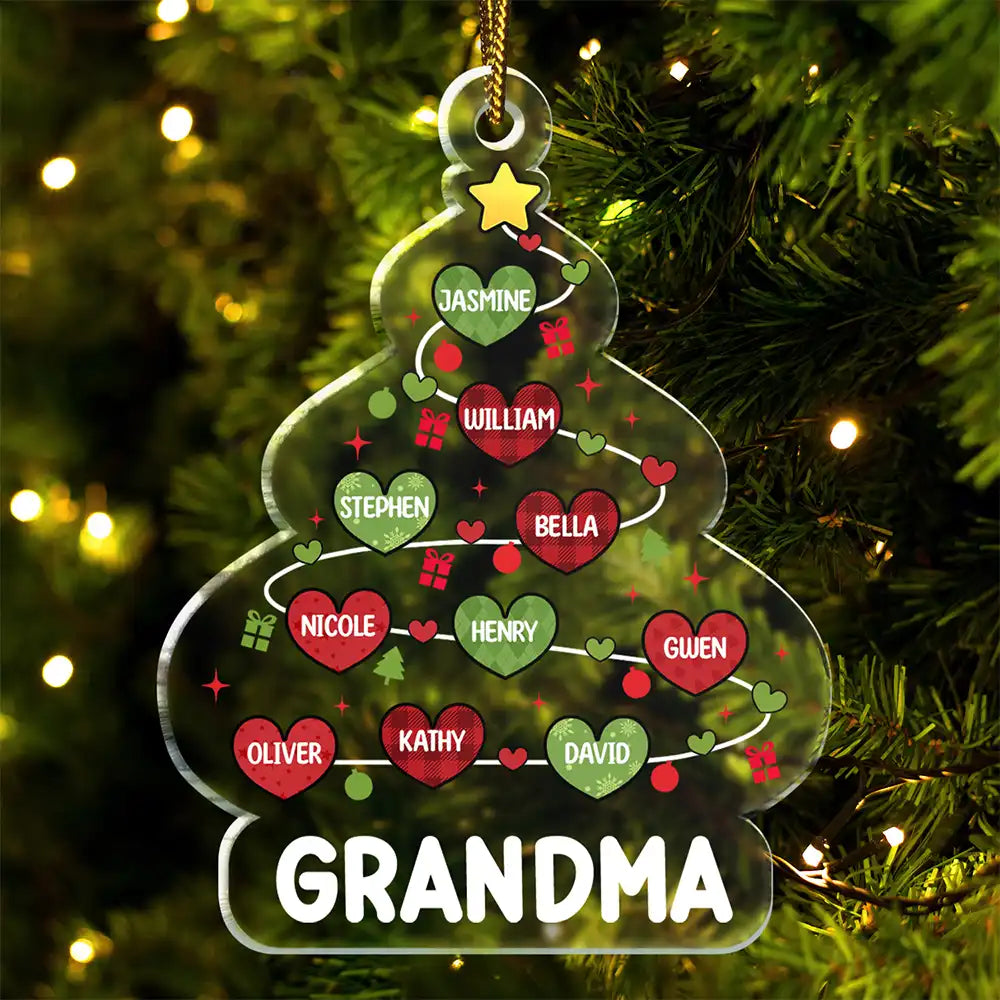 Grandma's Grandpa's Mom's Dad's Little Sweetheart - Personalized Custom Shaped Acrylic Ornament ORNA1210