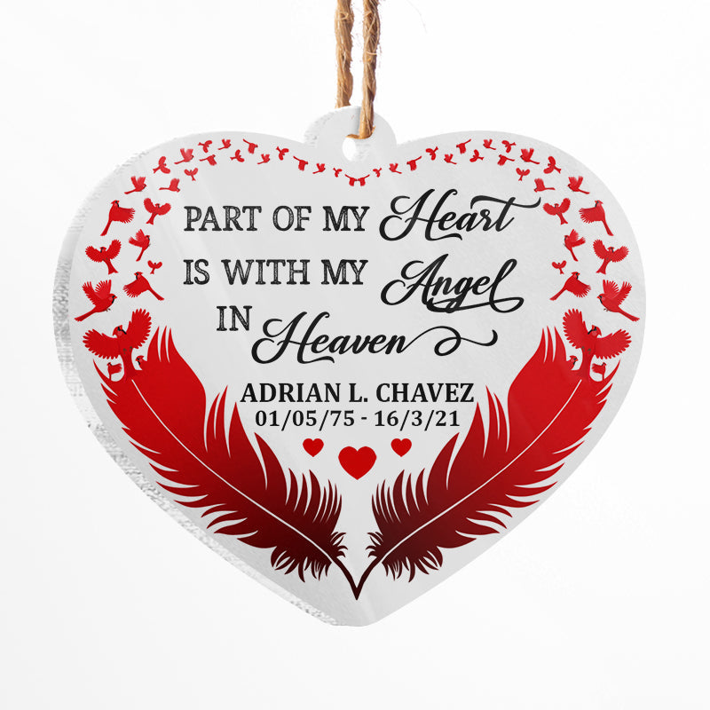 My Angel In Heaven - Memorial Gift - Personalized Custom Heart Acrylic Ornament ORNA1210