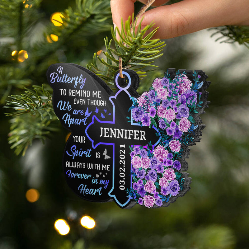 A Butterfly To Remind Me - Memorial Gift - Personalized Custom Butterfly Acrylic Ornament ORNA1210