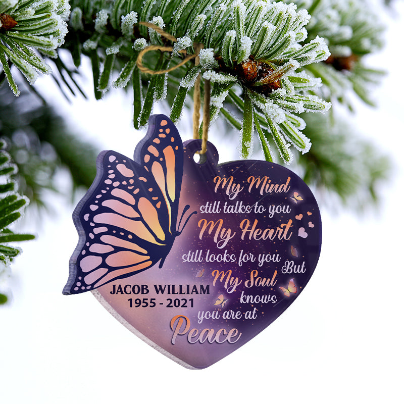 My Soul Knows You Are At Peace - Memorial Gift - Personalized Custom Heart Acrylic Ornament ORNA1210