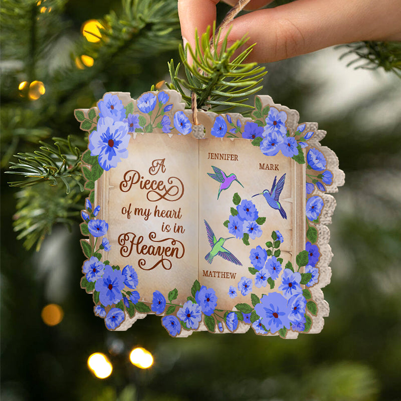 Hummingbird A Piece Of My Heart - Memorial Gift - Personalized Custom Book Acrylic Ornament ORNA1210