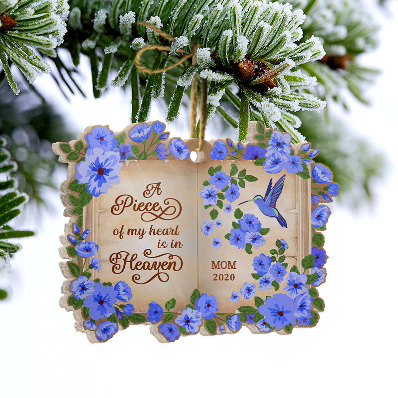 Hummingbird A Piece Of My Heart - Memorial Gift - Personalized Custom Book Acrylic Ornament ORNA1210