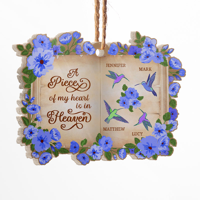 Hummingbird A Piece Of My Heart - Memorial Gift - Personalized Custom Book Acrylic Ornament ORNA1210
