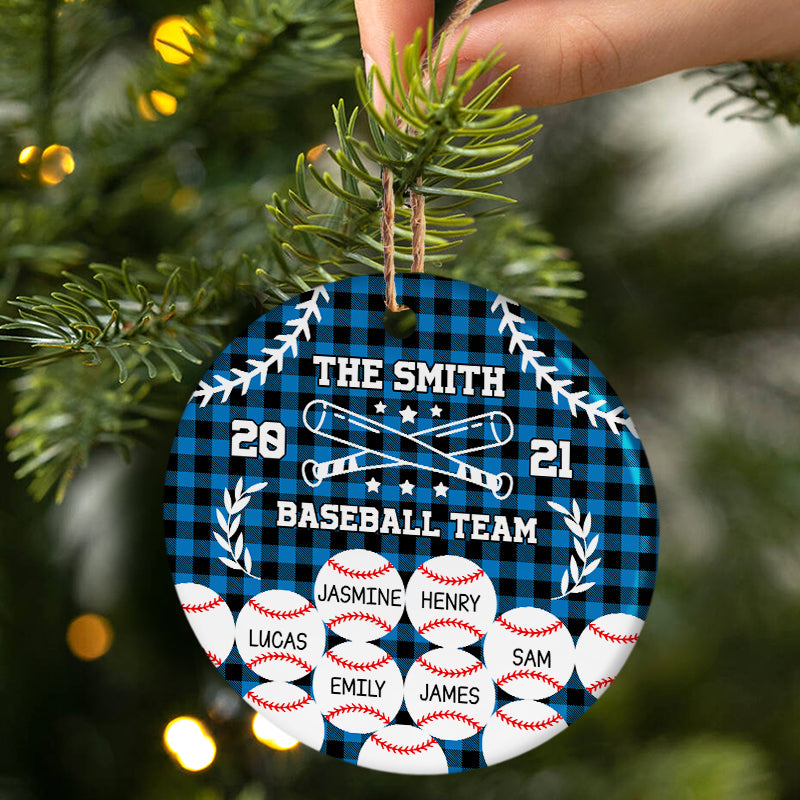 2021 Baseball Team - Christmas Gift For Family - Personalized Custom Circle Ceramic Ornament ORNA1210