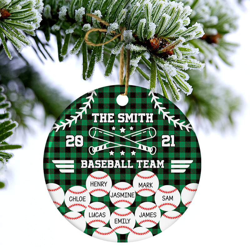 2021 Baseball Team - Christmas Gift For Family - Personalized Custom Circle Ceramic Ornament ORNA1210