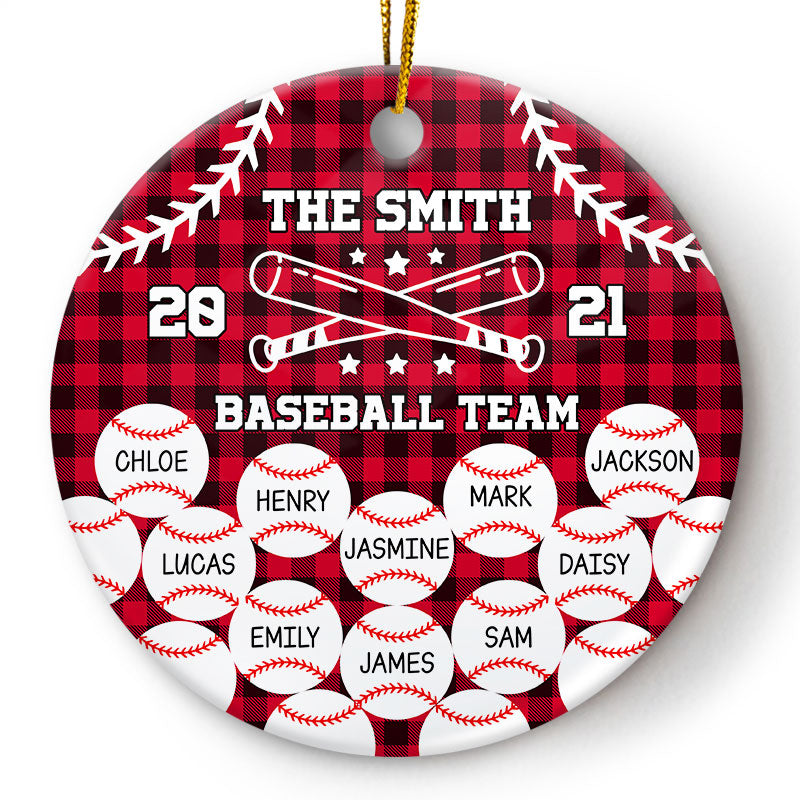 2021 Baseball Team - Christmas Gift For Family - Personalized Custom Circle Ceramic Ornament ORNA1210