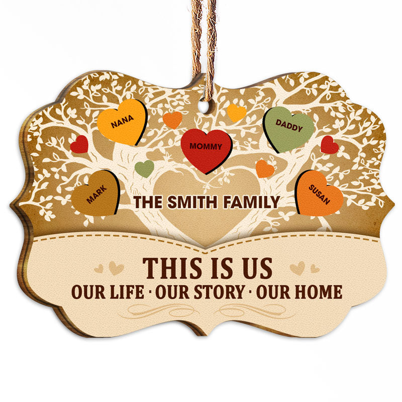 Family This Is Our Life - Christmas Family Gift - Personalized Custom Wooden Ornament ORNA1210