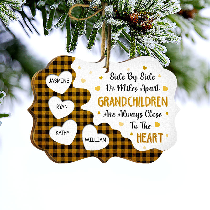 The Love Between Grandparents And Grandkids - Gift For Grandparent - Personalized Custom Wooden Ornament ORNA1210