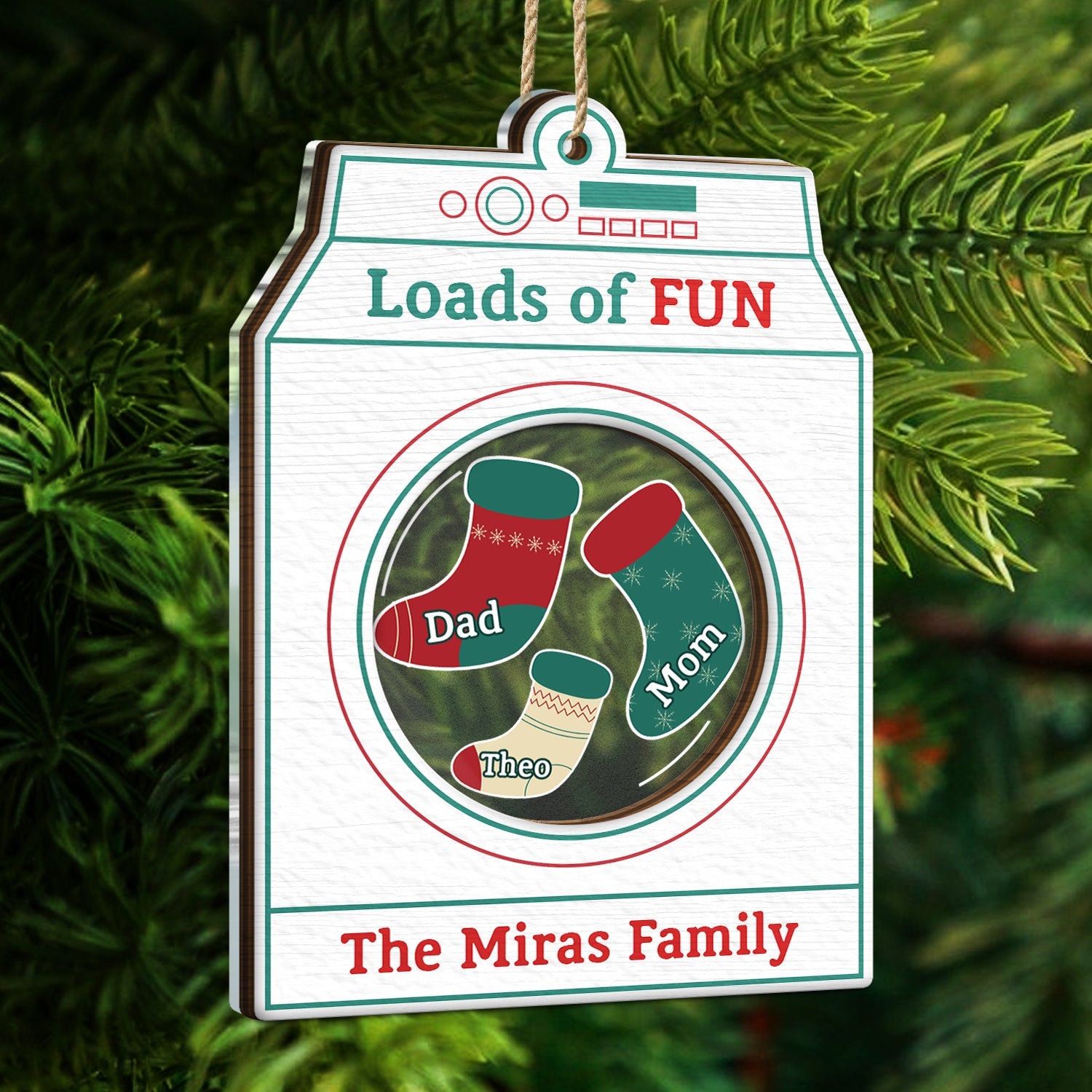 Loads Of Love - Christmas Gift For Couples And Family - Personalized 2-Layered Mix Ornament ORNA1210