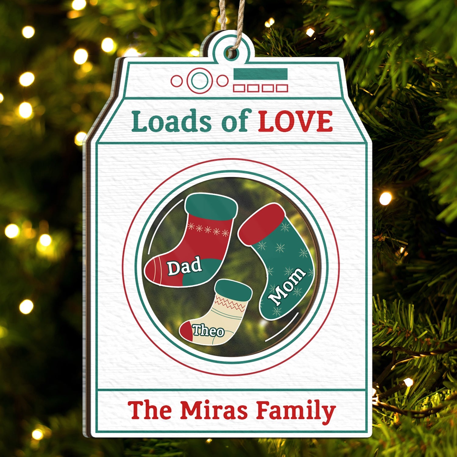 Loads Of Love - Christmas Gift For Couples And Family - Personalized 2-Layered Mix Ornament ORNA1210