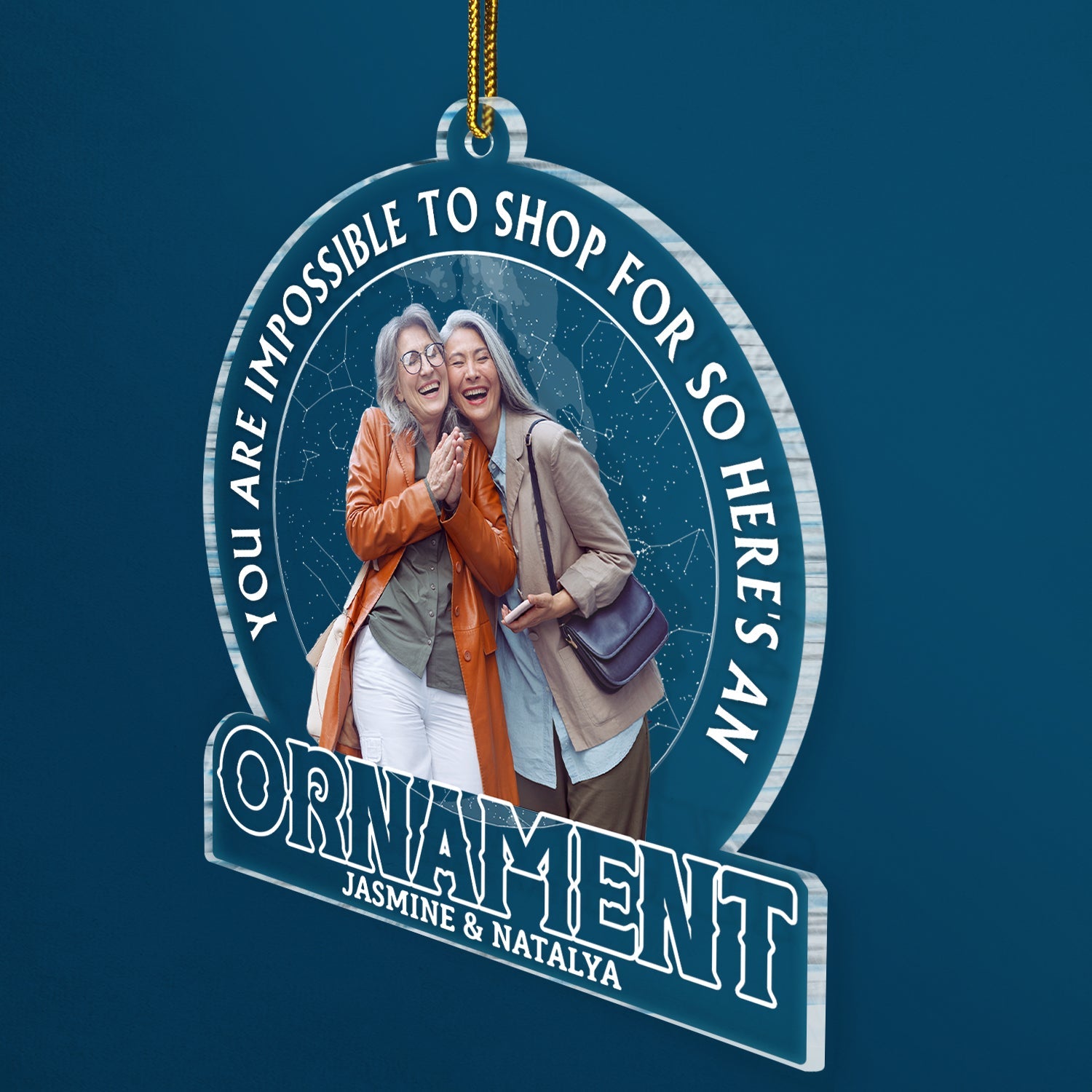 Custom Photo Star Map Impossible To Shop For - Christmas Gift - Personalized Custom Shaped Acrylic Ornament ORNA1210