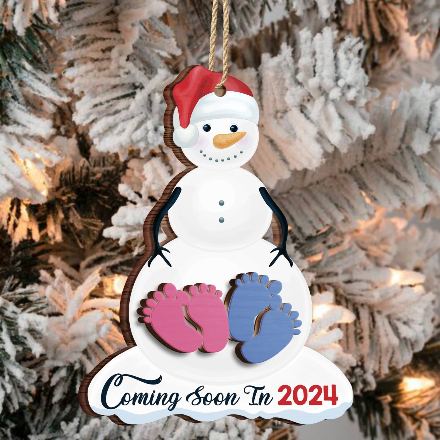 Baby Coming Soon - Gift For Mother - Personalized 2-Layered Wooden Ornament ORNA1210