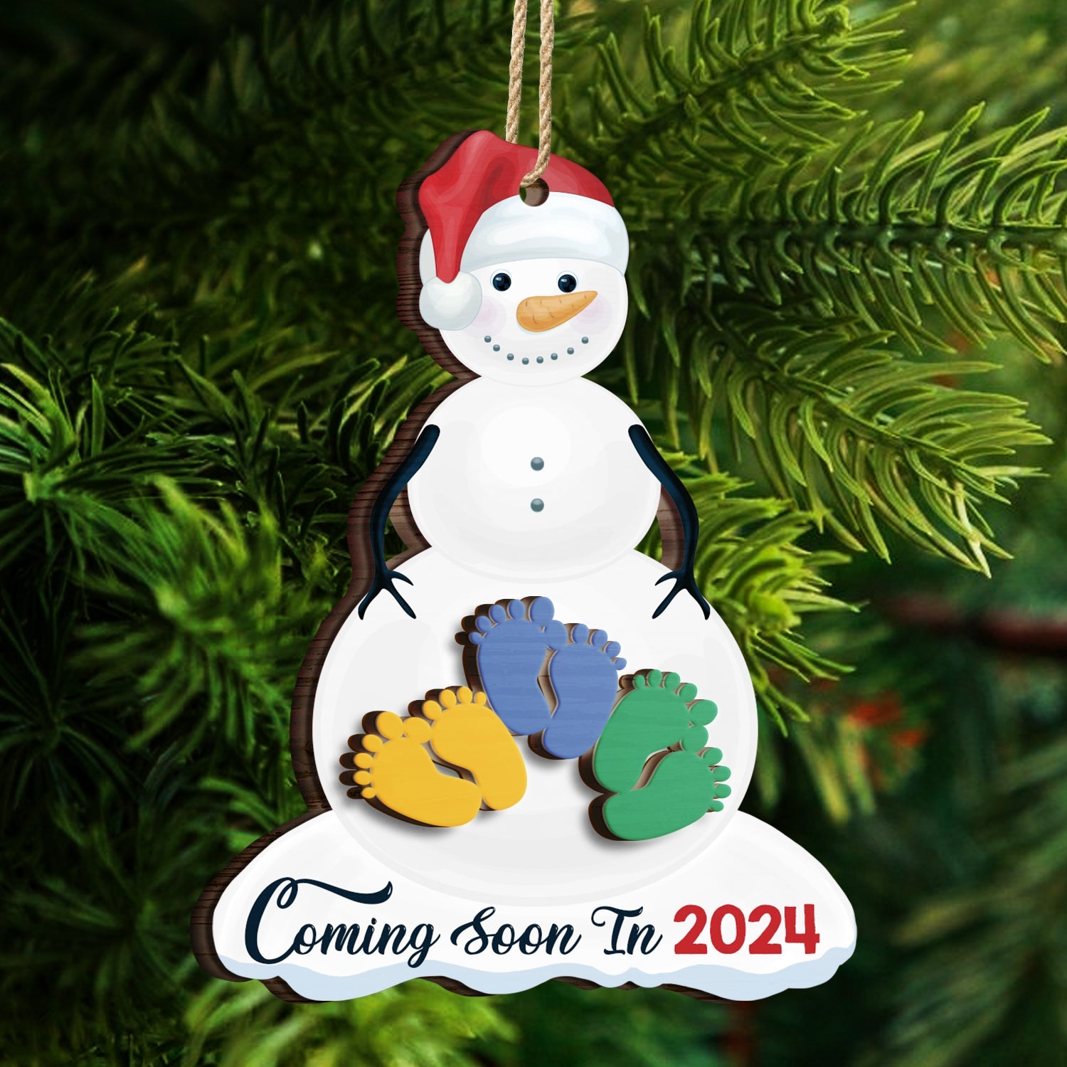 Baby Coming Soon - Gift For Mother - Personalized 2-Layered Wooden Ornament ORNA1210