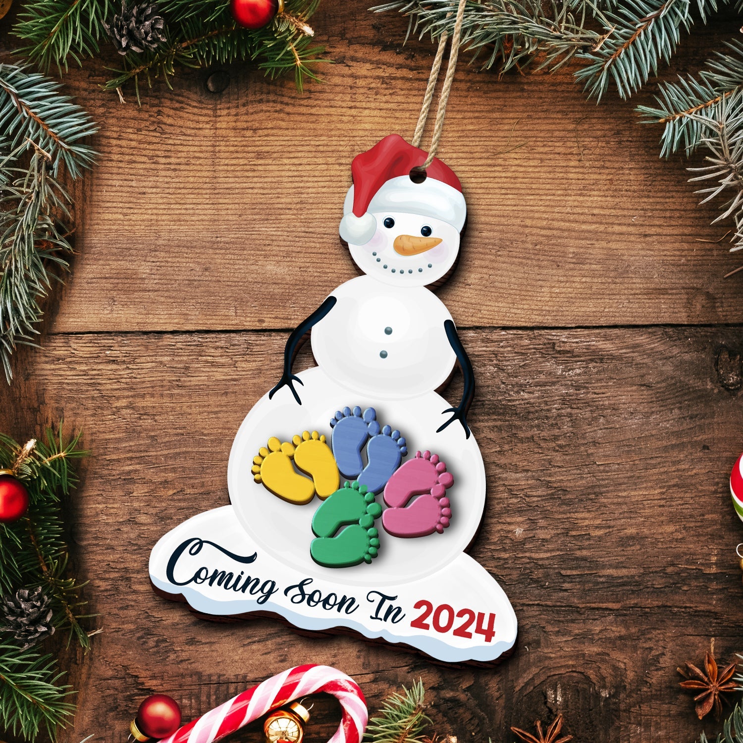 Baby Coming Soon - Gift For Mother - Personalized 2-Layered Wooden Ornament ORNA1210