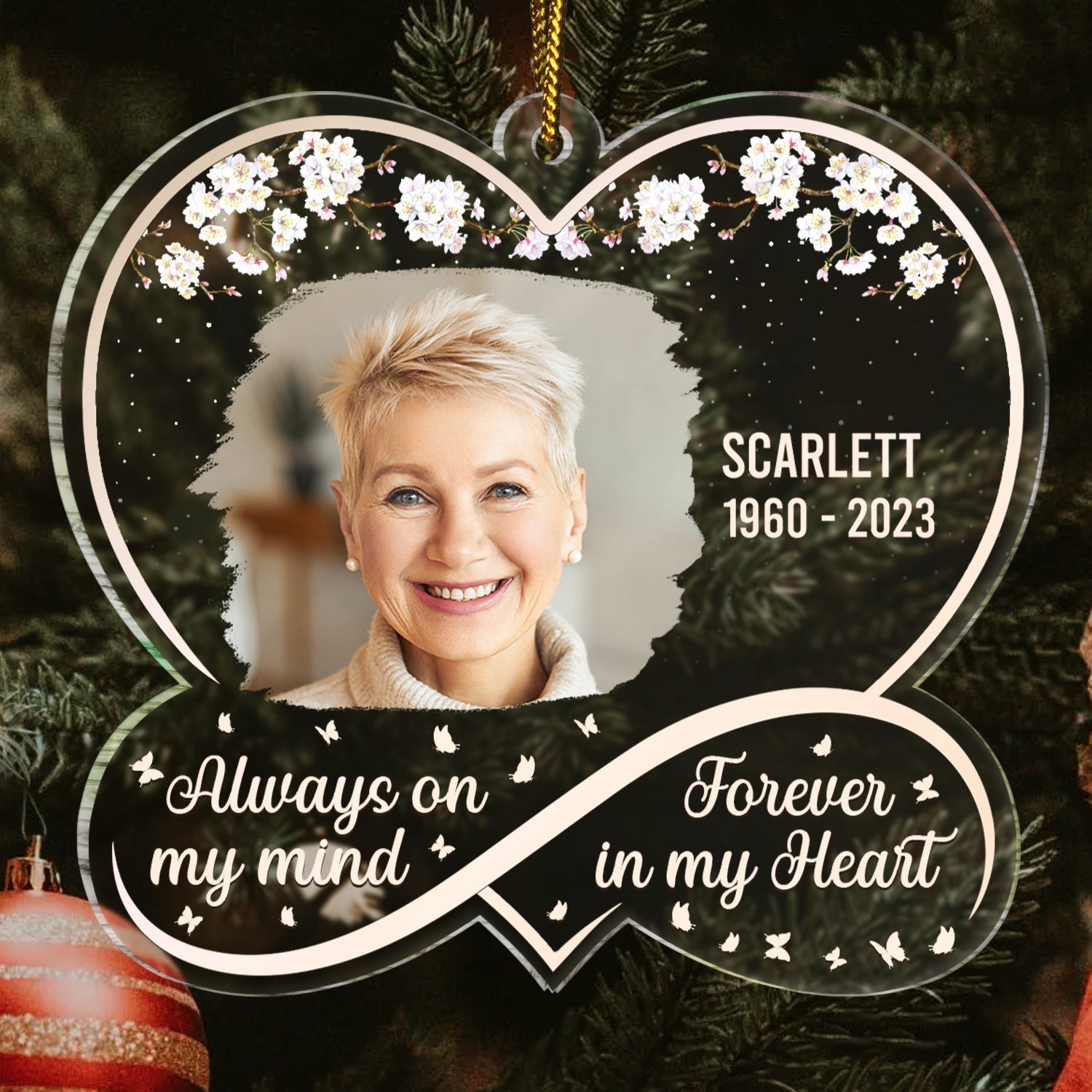 Custom Photo Always On My Mind - Memorial Gift - Personalized Custom Shaped Acrylic Ornament ORNA1210