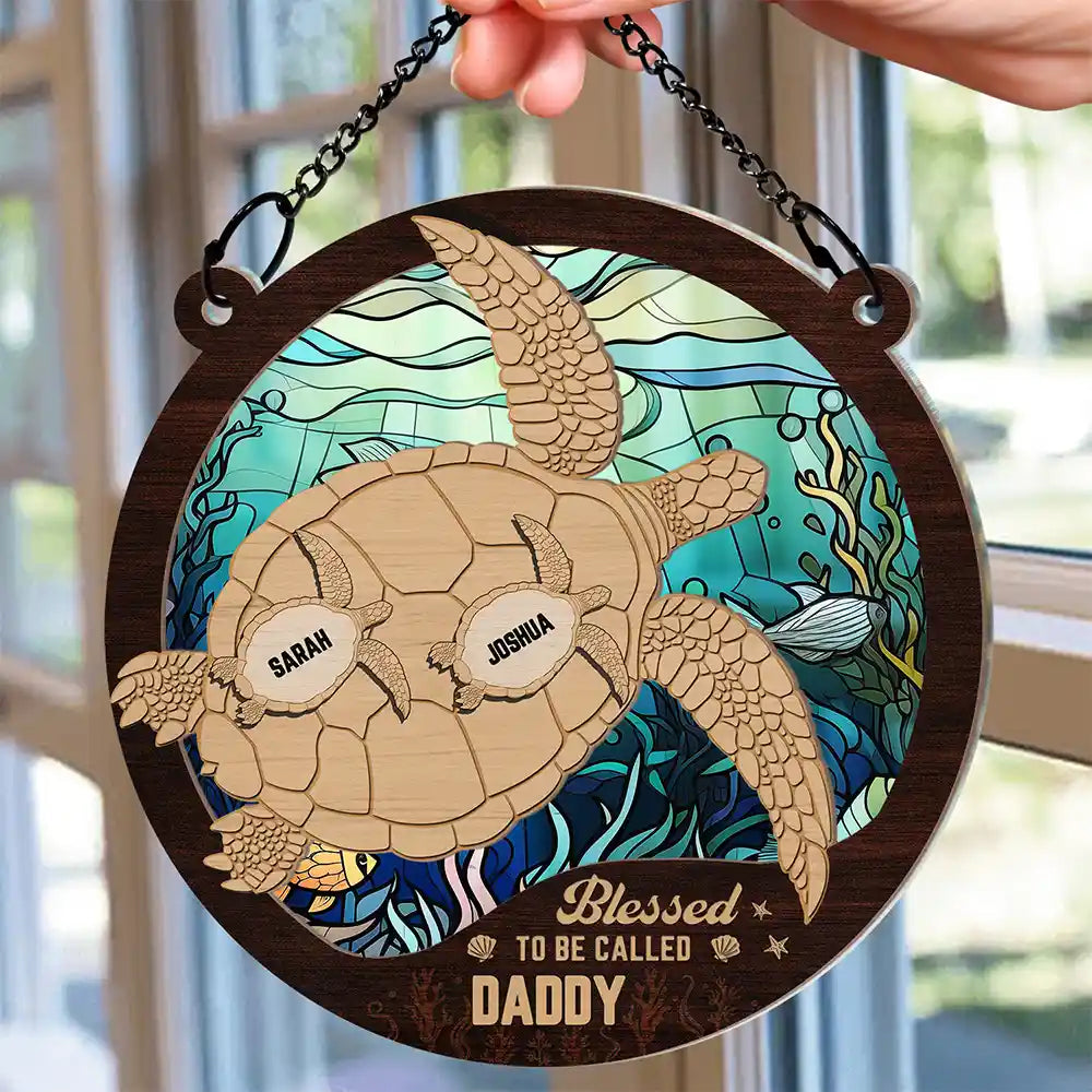 Sea Turtle Blessed To Be Called - Personalized Window Hanging Suncatcher Ornament ORNA1210