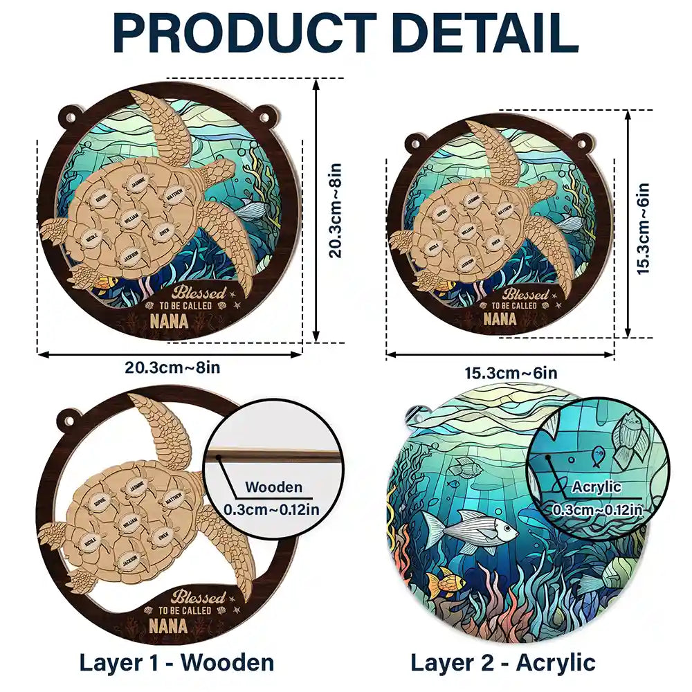 Sea Turtle Blessed To Be Called - Personalized Window Hanging Suncatcher Ornament ORNA1210