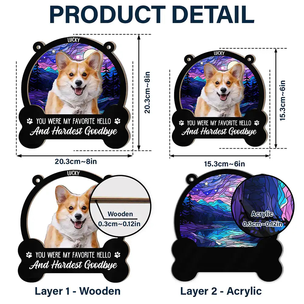 Custom Photo You Were My Favorite Hello - Personalized Window Hanging Suncatcher Ornament ORNA1210