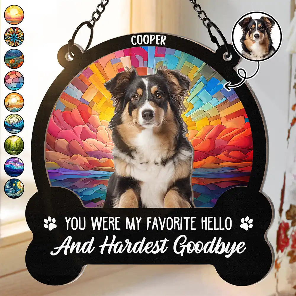 Custom Photo You Were My Favorite Hello - Personalized Window Hanging Suncatcher Ornament ORNA1210