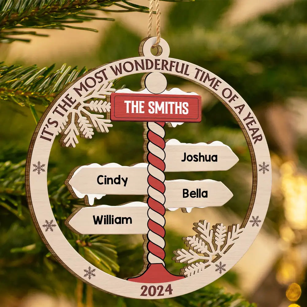 Together We Make A Family North Pole Sign - Personalized Wooden Cutout Ornament ORNA1210