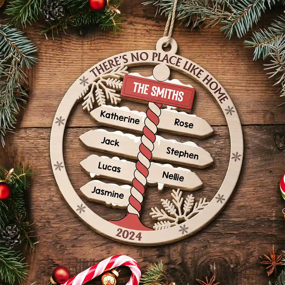 Together We Make A Family North Pole Sign - Personalized Wooden Cutout Ornament ORNA1210