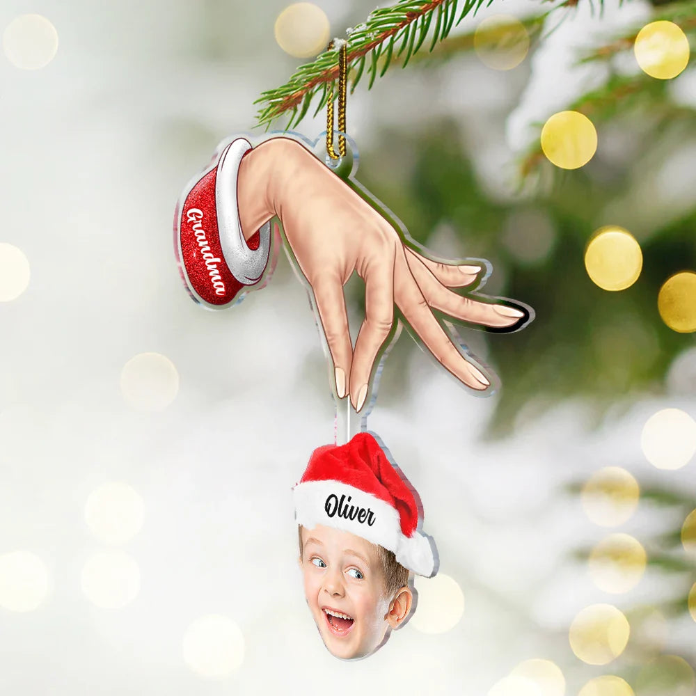 Custom Photo Grandma Grandkids Christmas Gift - Personalized Cutout Acrylic Ornament ORNA1210