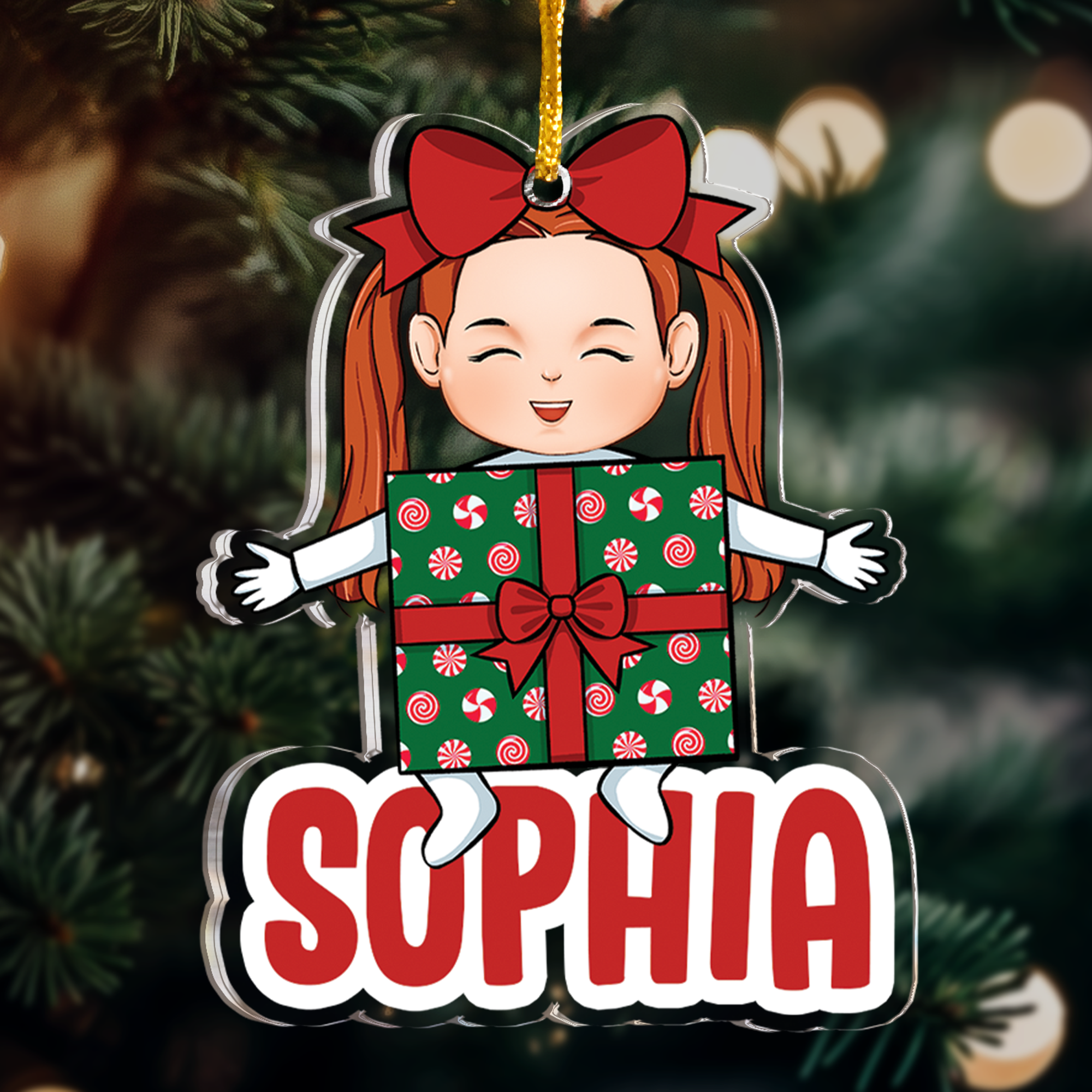 Kid In Christmas Costume - Personalized Acrylic Ornament ORN0810