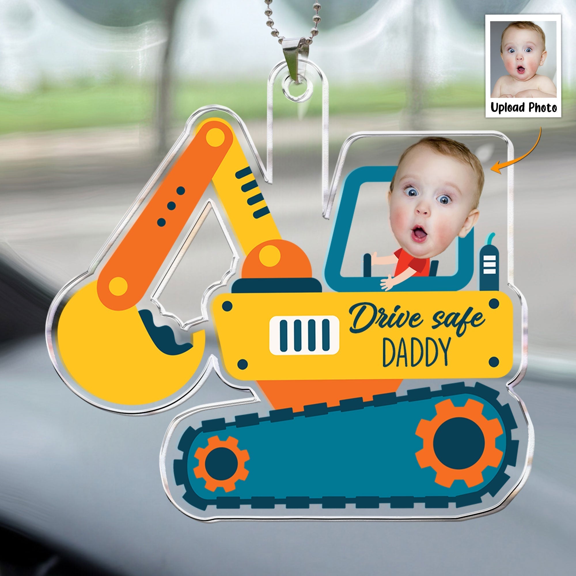 Kids Riding Vehicle - Personalized Car Photo Ornament ORNA1210