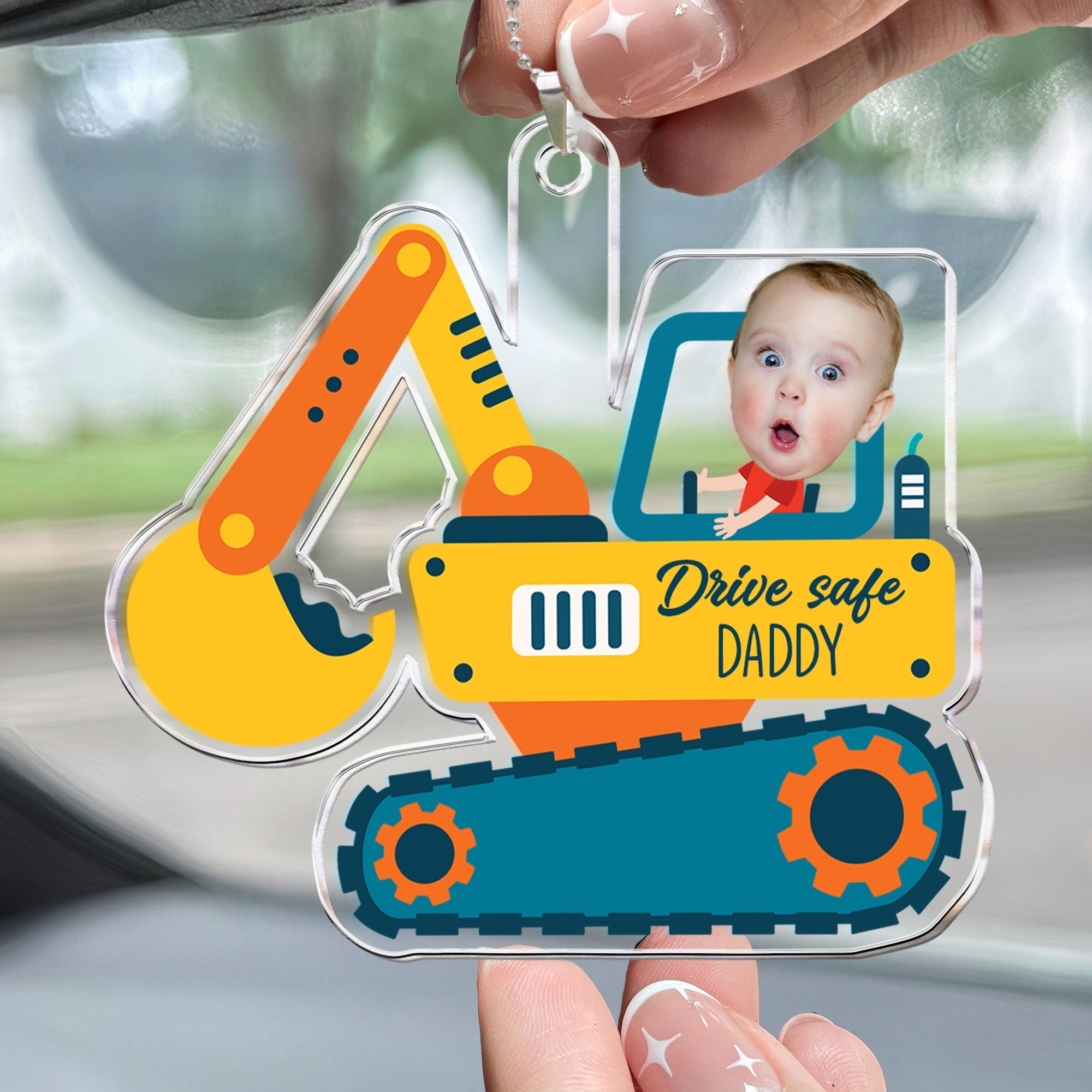 Kids Riding Vehicle - Personalized Car Photo Ornament ORNA1210