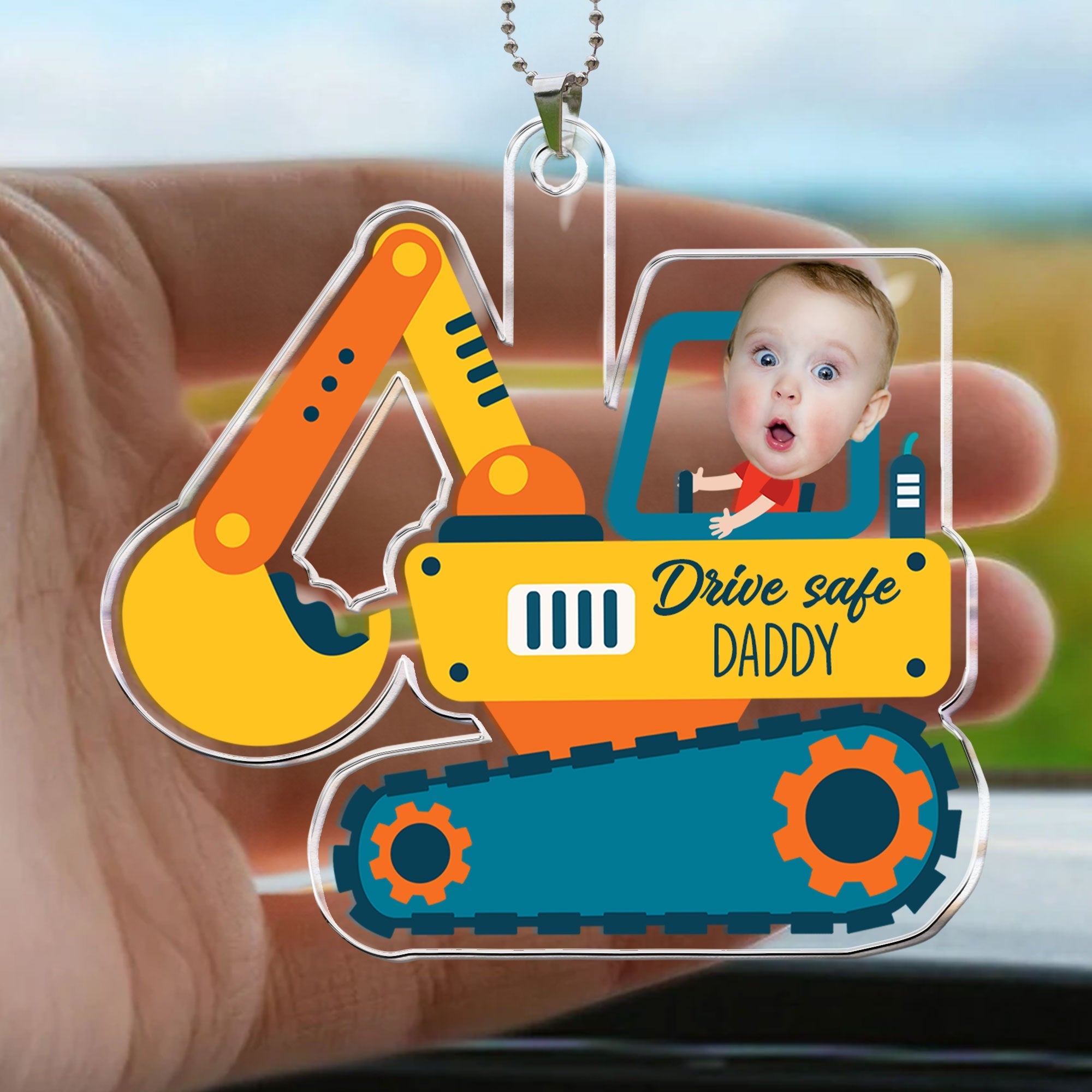 Kids Riding Vehicle - Personalized Car Photo Ornament ORNA1210
