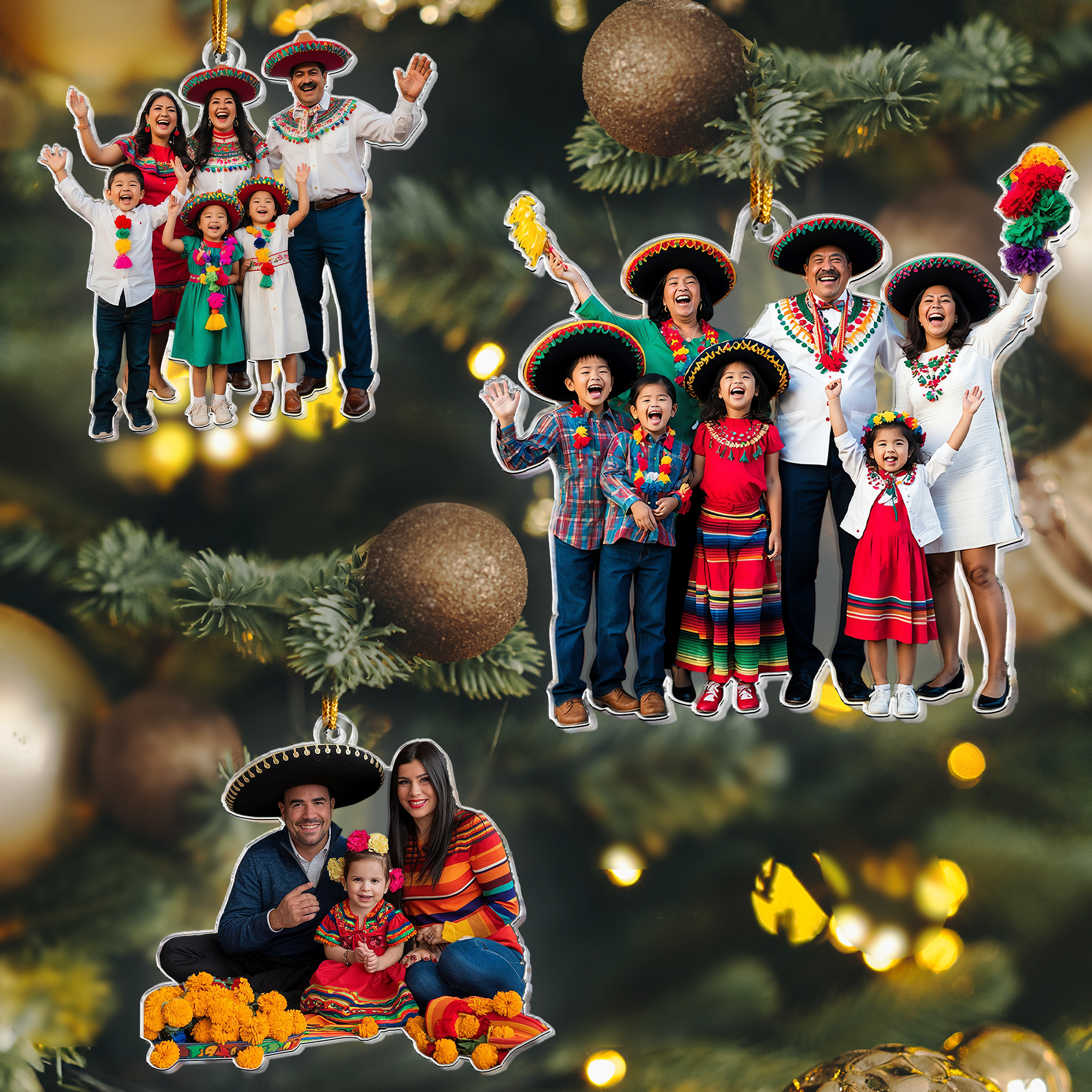 Latino Family For Hispanic Heritage Month - Personalized Acrylic Photo Ornament ORN0810