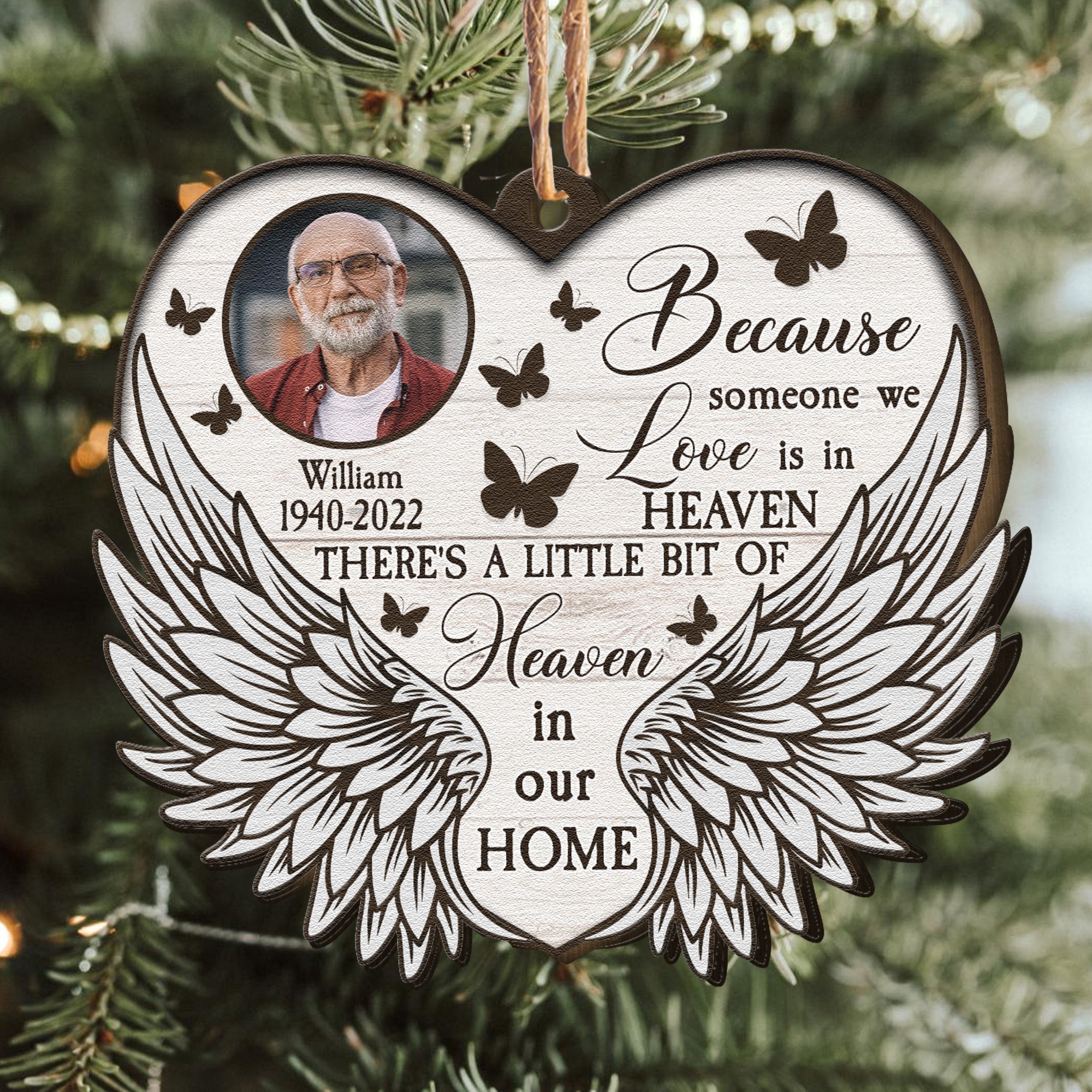 Little Bit Of Heaven In Our Home - Personalized Wooden Ornament ORNA1210