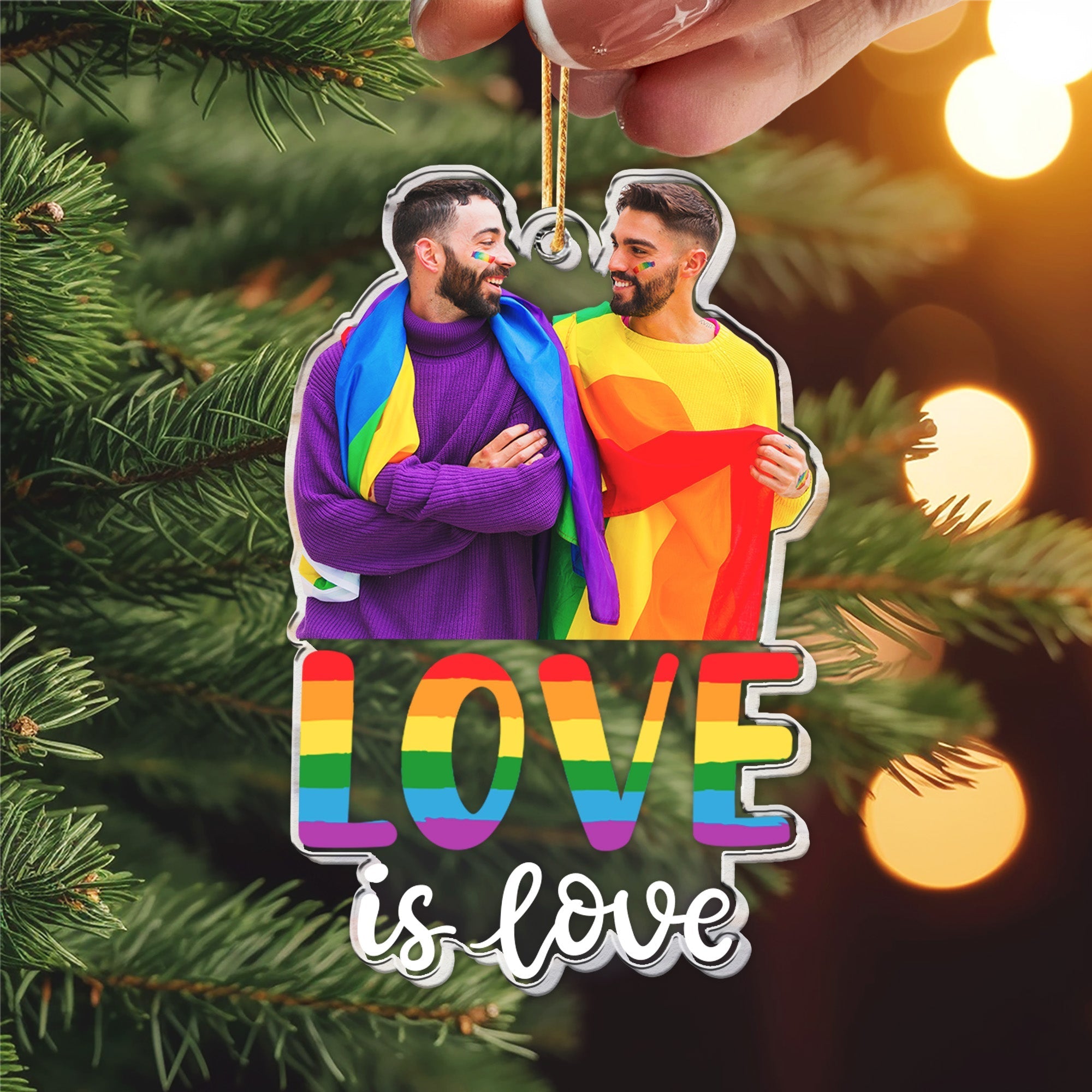 Love Is Love - Personalized Acrylic Photo Ornament ORN0810