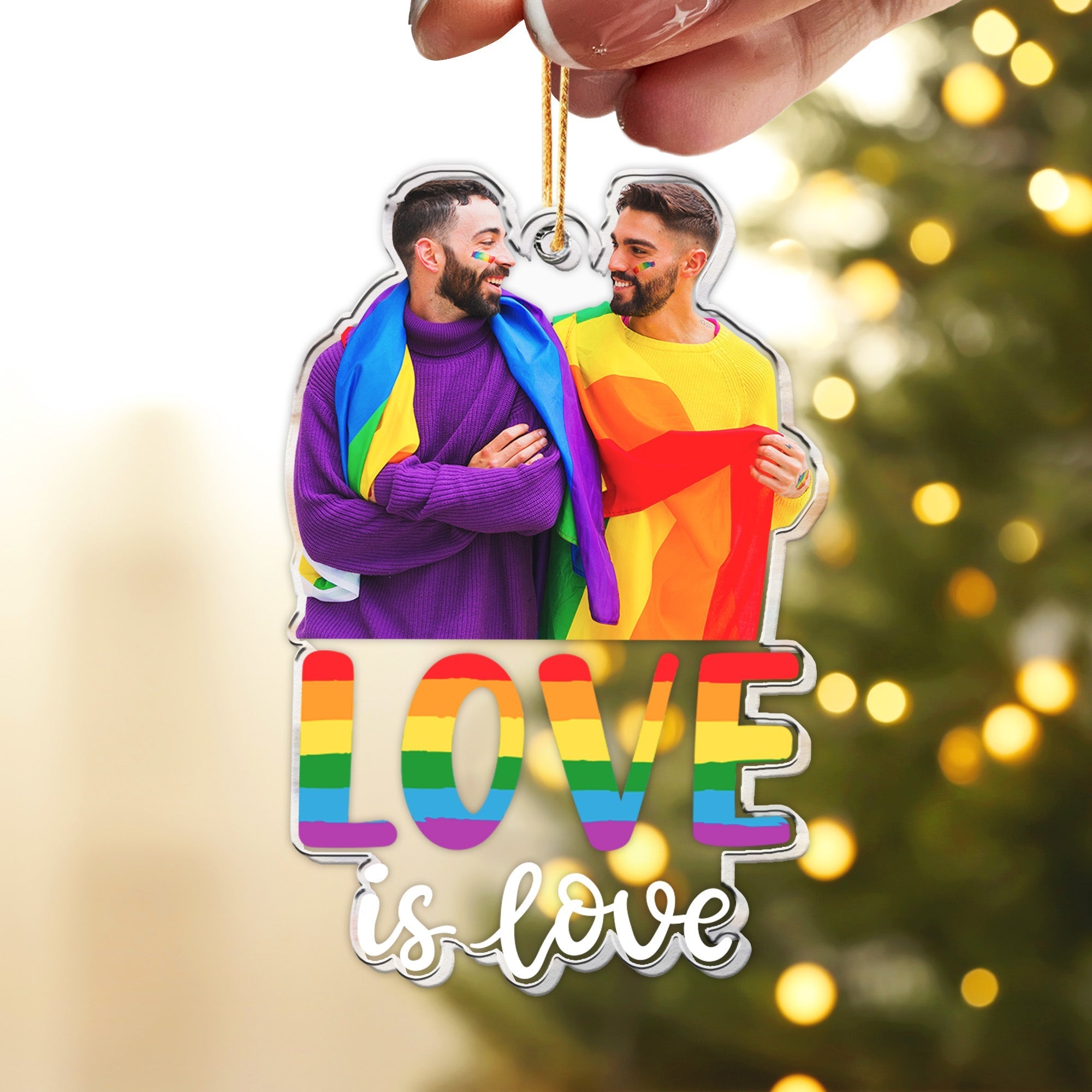 Love Is Love - Personalized Acrylic Photo Ornament ORN0810
