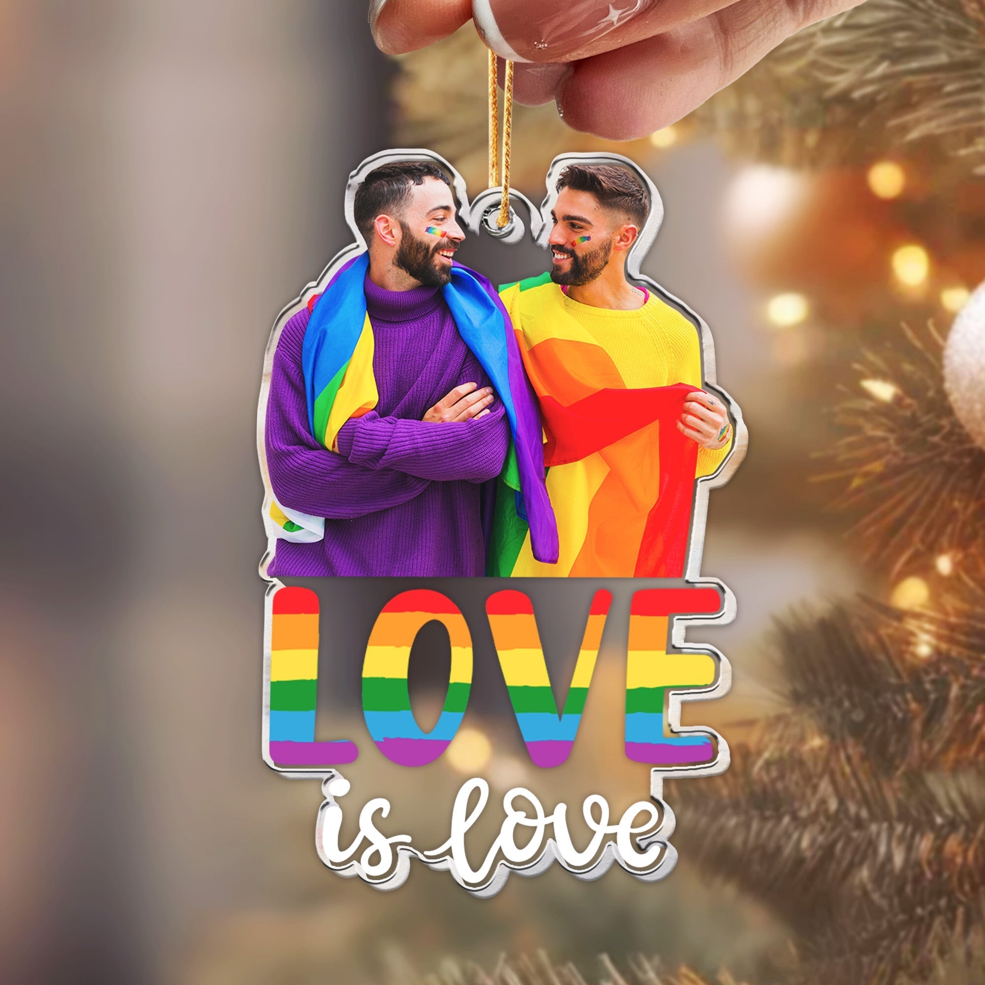 Love Is Love - Personalized Acrylic Photo Ornament ORN0810