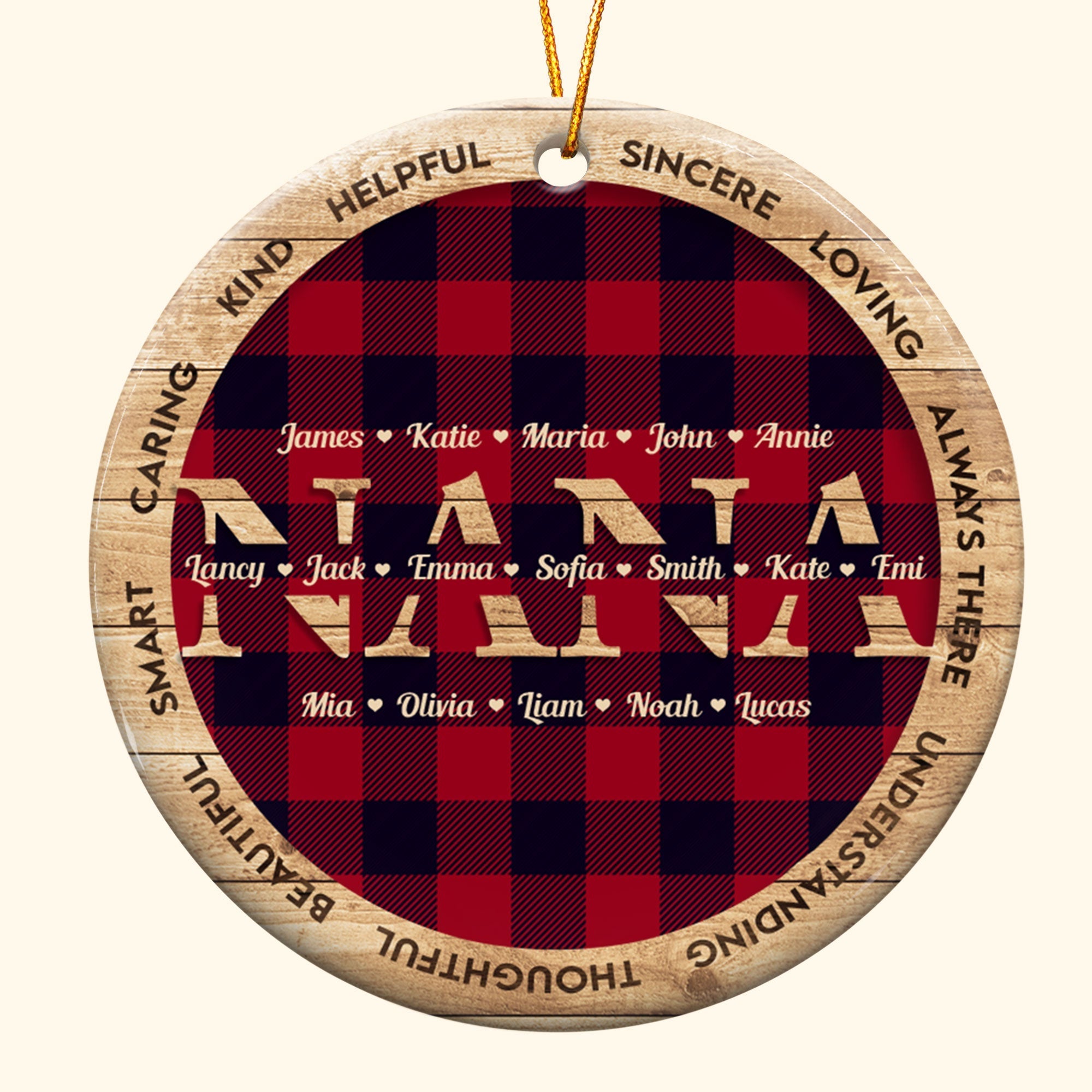 Love Grandma Mommy Auntie - Personalized Ceramic Ornament - Christmas Gift For Family ORN0810