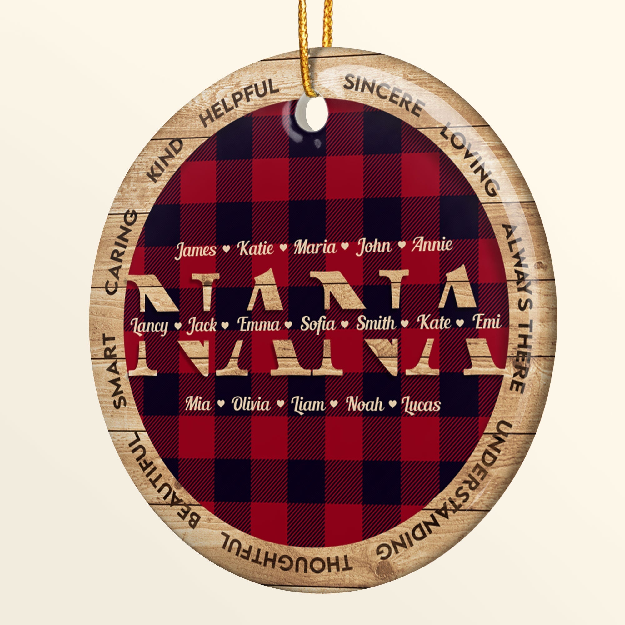 Love Grandma Mommy Auntie - Personalized Ceramic Ornament - Christmas Gift For Family ORN0810