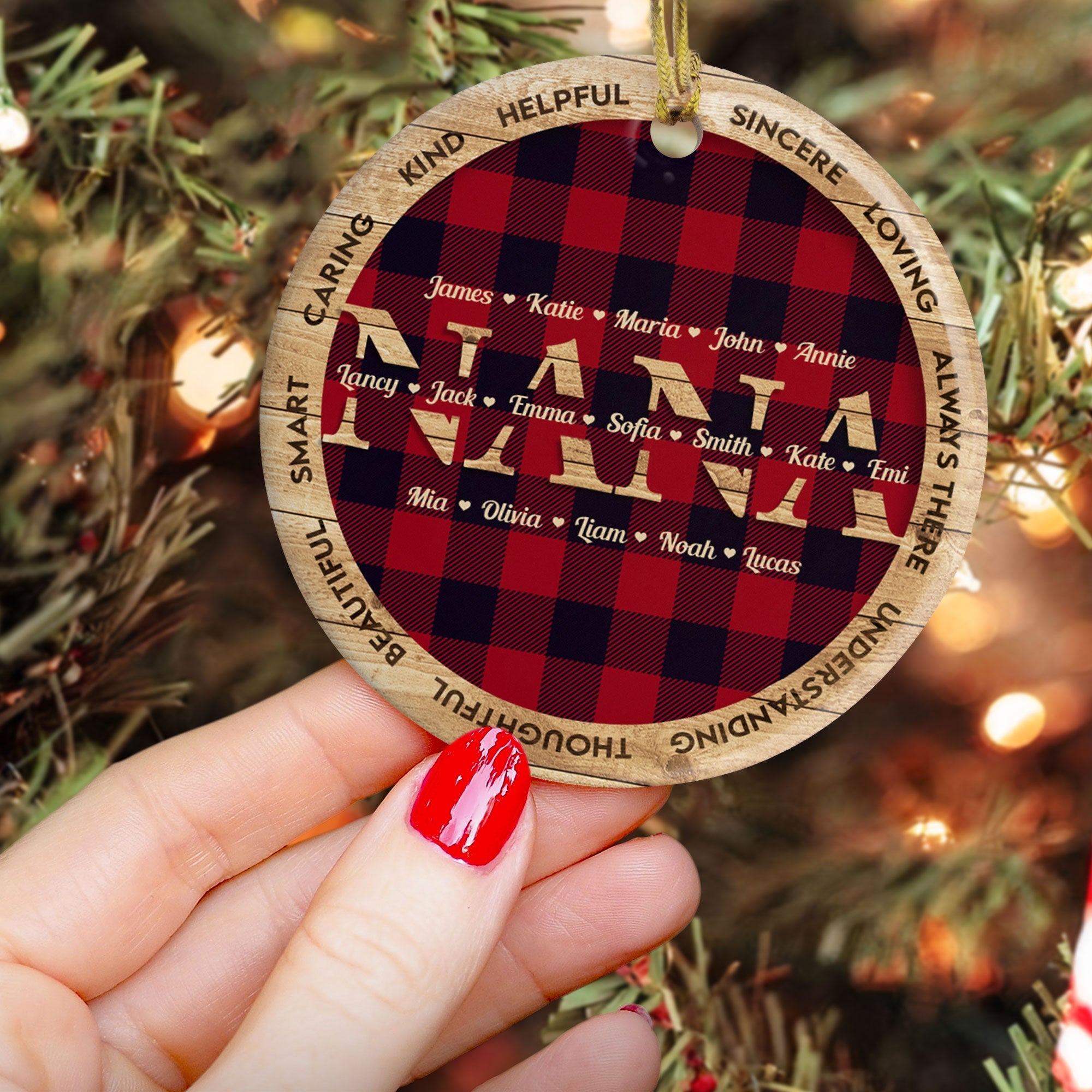 Love Grandma Mommy Auntie - Personalized Ceramic Ornament - Christmas Gift For Family ORN0810