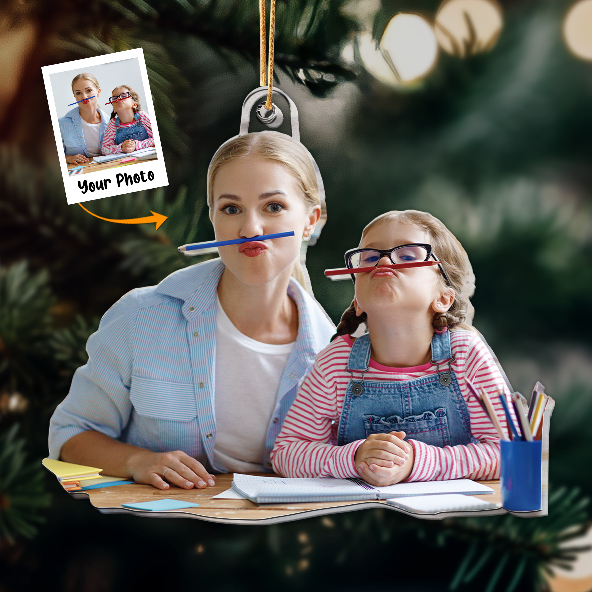 Gift For Mom - Personalized Acrylic Photo Ornament ORN0810