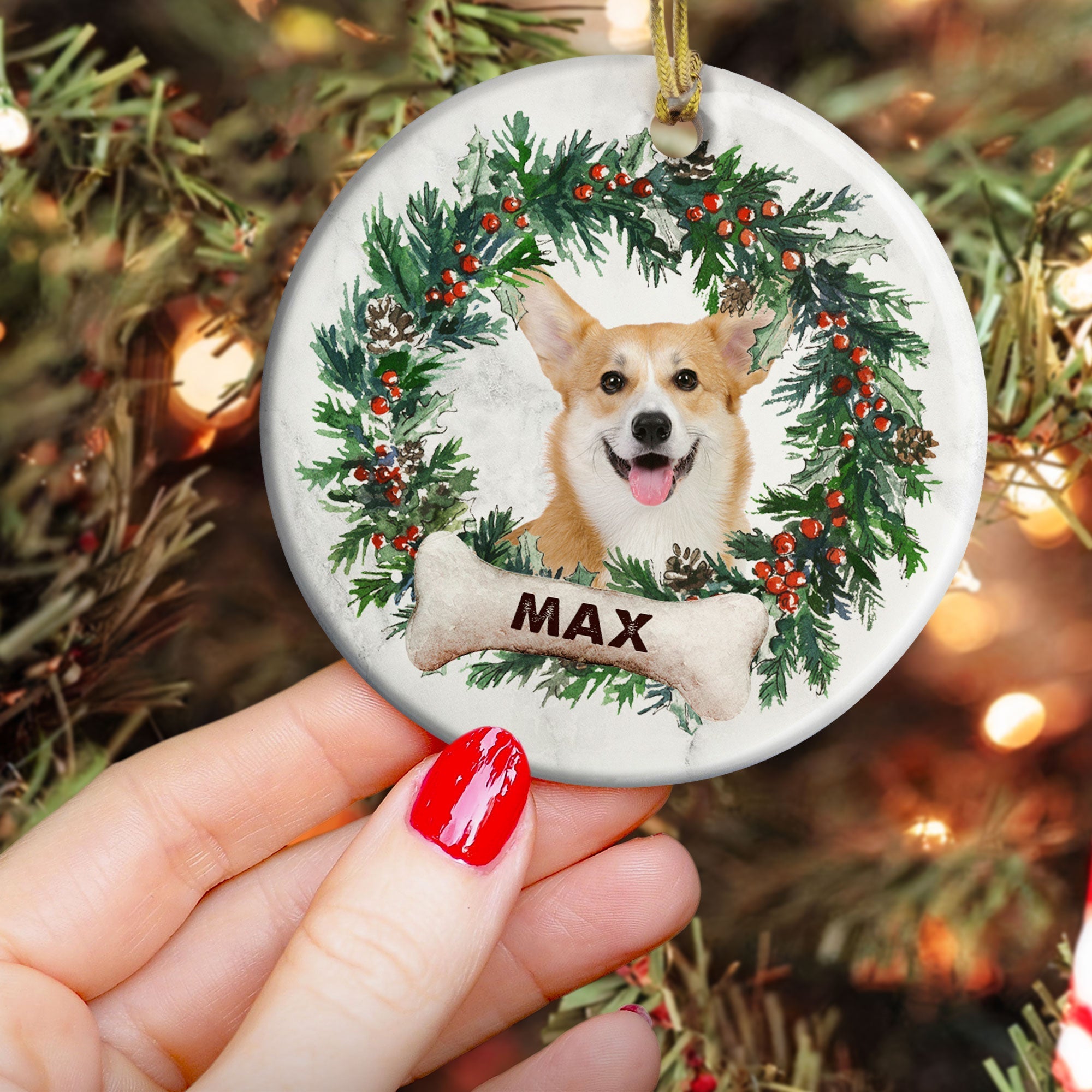 Lovely Pet - Personalized Ceramic Ornament - Christmas Gift For Dog Lovers, Cat Lovers ORN0810