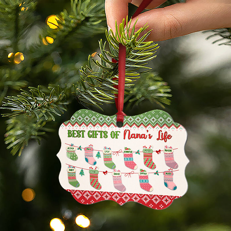 Grandkids Best Gifts Of Life - Gift For Grandparents - Personalized Custom Wooden Ornament, Aluminum Ornament ORNA1210