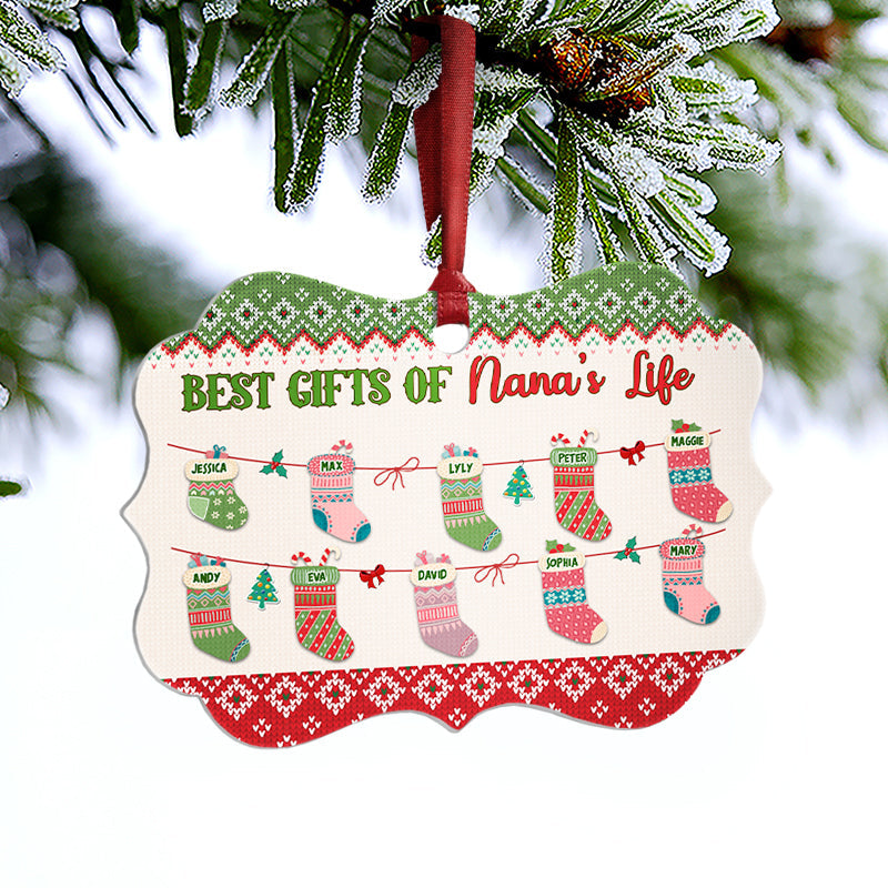 Grandkids Best Gifts Of Life - Gift For Grandparents - Personalized Custom Wooden Ornament, Aluminum Ornament ORNA1210