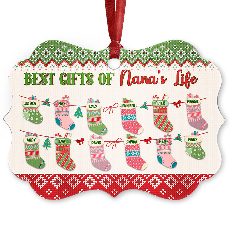 Grandkids Best Gifts Of Life - Gift For Grandparents - Personalized Custom Wooden Ornament, Aluminum Ornament ORNA1210