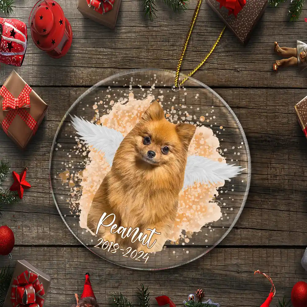 Custom Photo Memorial Dog Cat - Pet Memorial Gift, Christmas Gift - Personalized Circle Acrylic Ornament ORNA1210