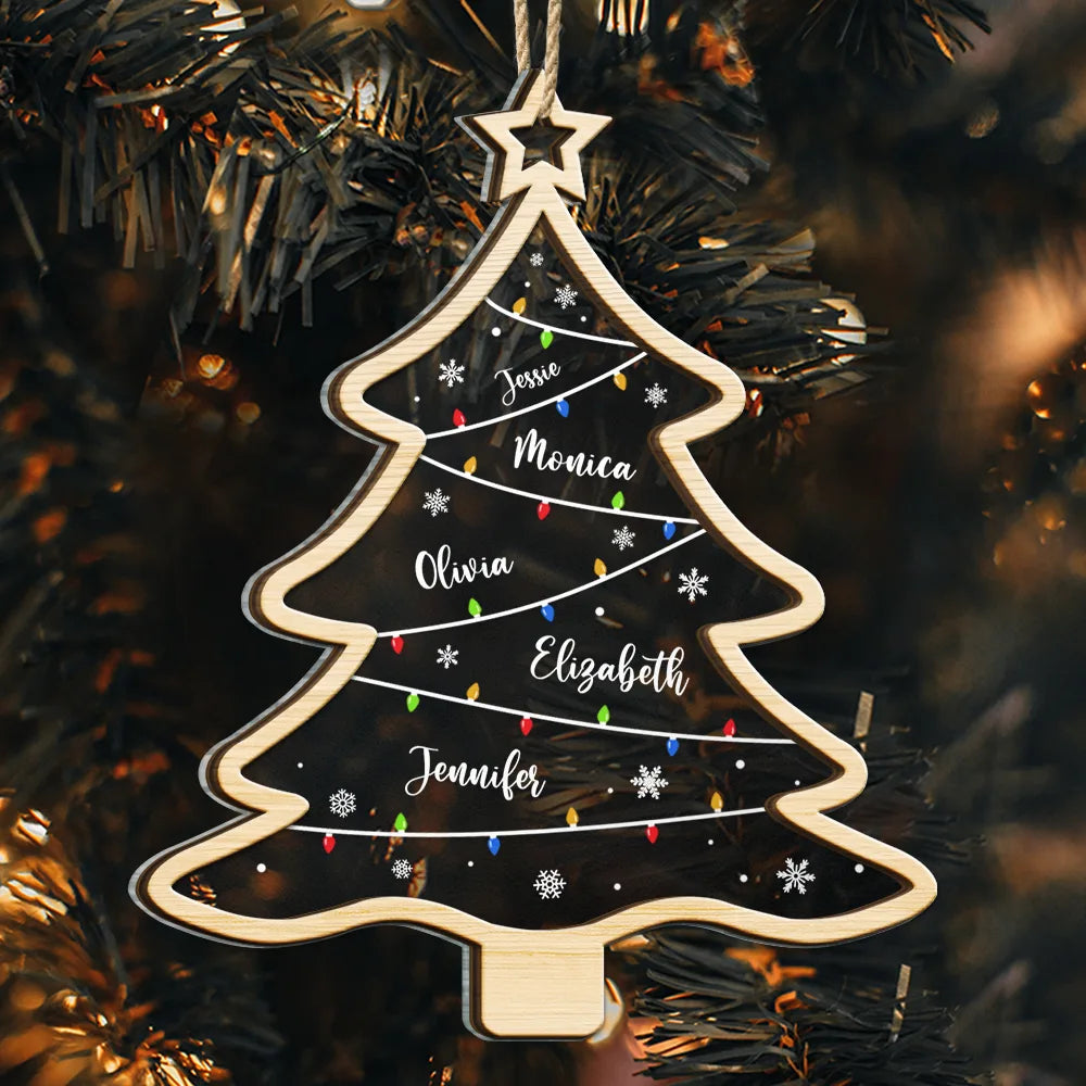 Christmas Tree Family Bestie Coworker Custom Name - Personalized 2-Layered Mix Ornament ORNA1210