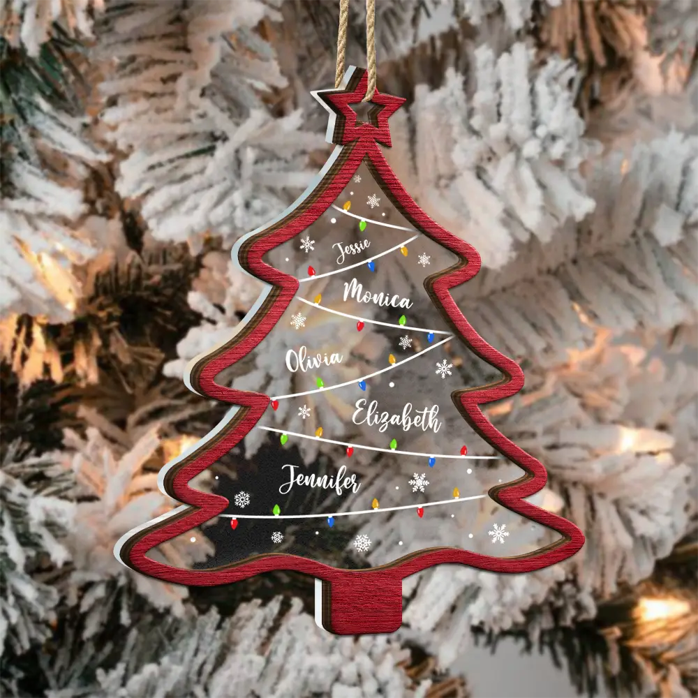 Christmas Tree Family Bestie Coworker Custom Name - Personalized 2-Layered Mix Ornament ORNA1210