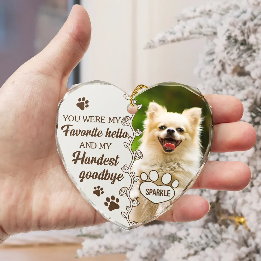 Custom Photo You Would Have Lived Forever Dog Cat Memorial - Personalized Heart Shaped Glass Ornament ORNA1210
