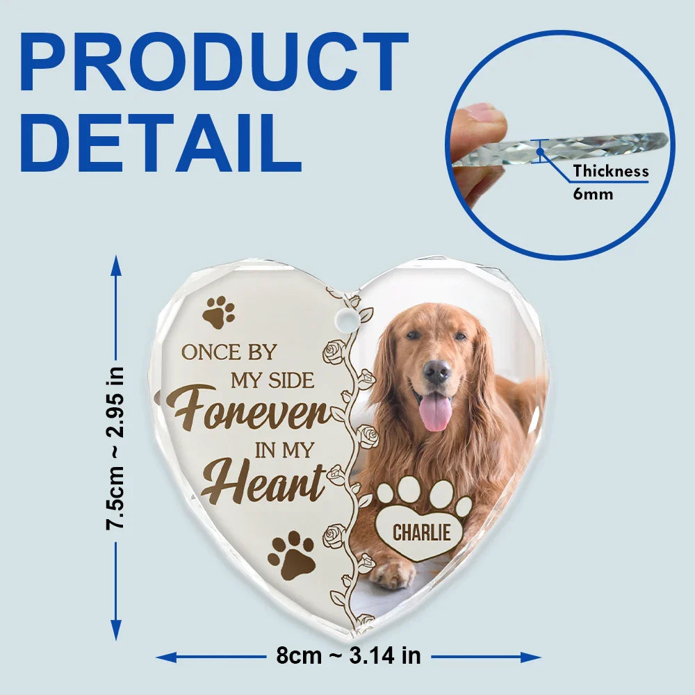 Custom Photo You Would Have Lived Forever Dog Cat Memorial - Personalized Heart Shaped Glass Ornament ORNA1210