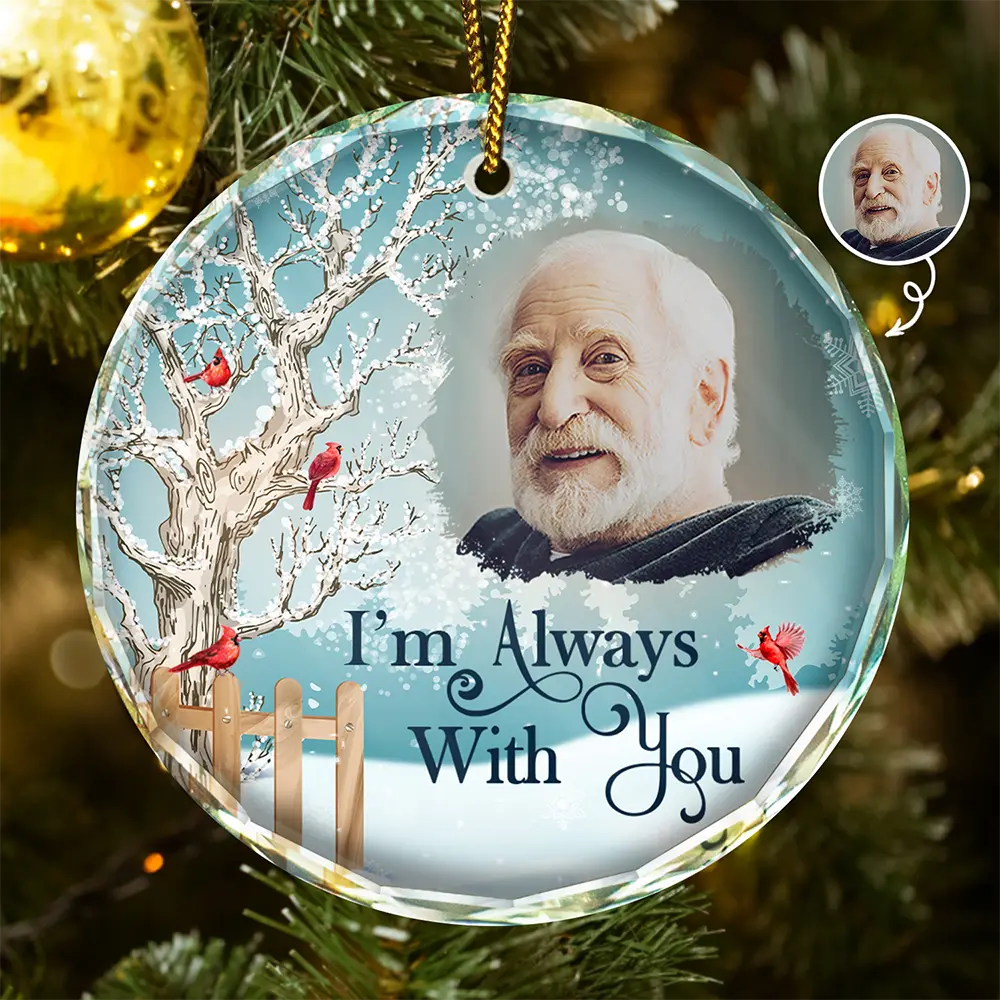 Custom Photo Christmas Will Never Be The Same Without You - Personalized Circle Glass Ornament ORNA1210